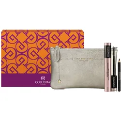 Collistar XMAS SET 2024 MAKE-UPUNICO MASCARA VOLUME + MINI PROFESSIONALE EYE PENCIL BLACK Metallic Beauty Bag Make-up Set