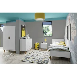 les tendances Kinderbett Kubi 80 x 180 cm Eiche lackiert weiß