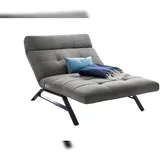 KAWOLA Relaxliege AMERIVA Polyester 120 x 110 x 158 cm Grau mit Kissen und Kopfteil