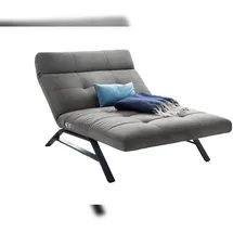 KAWOLA Relaxliege AMERIVA Polyester 120 x 110 x 158 cm Grau mit Kissen und Kopfteil