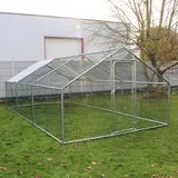 Wiltec Freilaufgehege 2 x 3 x 2 m mit Sonnendach und verzinkten Gitterstäben, Außengehege als Voliere Hühnerstall Kleintiergehege