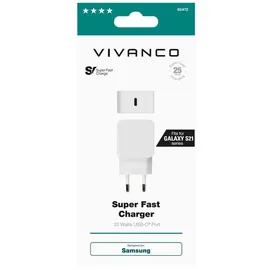 Vivanco Ladegerät VIVANCO CASA USBC 25 W Super Rapid Samsung Weiß