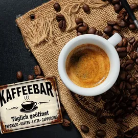 speecheese Kaffeebar Metallschild XXL in 28x38 cm im Vintage-Stil