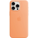 Apple Silikon Case mit MagSafe für iPhone 15 Pro Max Sorbet Orange