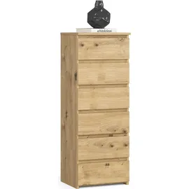 akord furniture factory AKORD CL6 Eiche Artisan 40 cm 6 Schubladen B40 x H109 x T35 cm