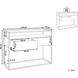Beliani Mauk Konsolentisch 100 x 40 x 80 cm Dunkelbraun