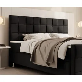 IHG Boxspringbett Tarifa 180x200cm Velour Schwarz / SL 3 / Deren 22