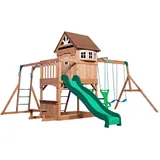 XXXLutz Xxxl Spielturm, Braun, Grün, Holz, Zeder, 490x470x290 cm, EN 71, Outdoor Spielzeug, Spielhäuser