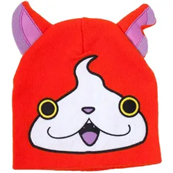 Yo-kai Watch Jibanyan Beanie Strick-Mütze Kinder Kopfbedeckung mit Ohren KC472464YKW Orange/Pink - One-Size