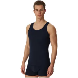 SCHIESSER Unterhemd 4er Pack - ärmellos, Cotton Essentials, Feinripp, Weiß/Blau L