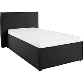 LeGer Home by Lena Gercke Polsterbett "Isaline", grau (anthrazit), B:133cm L:213cm, 100% Polyester, LEGER HOME BY LENA GERCKE, Betten, Polsterbett ohne Bettkasten Polsterbett, wahlweise ohne Matratze oder mit 3 Matratzenarten, Kopfteilhöhe 107 cm