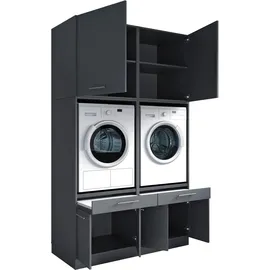 laundreezy Mehrzweckschrank-Set 135 x 238 x 68 cm Grau