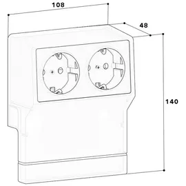 GGK 1935 Geräteträger SL-GT Steckdose, 2 fach, vorverdrahtet, weiß - Weiß