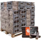 Premium PiniKay Hartholzbriketts – 100% Eiche & Buche – Extrem Lange Brenndauer & hohe Heizkraft – Holzbriketts mit Zugloch – 1 Palette 960kg (96 x 10kg)