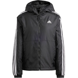 adidas Women's Essentials 3-Stripes Insulated Hooded Jacket Jacke, Black, XXS