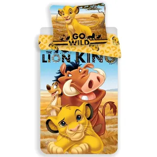 Jerry Fabrics Disney König der Löwen Bettwäsche Set Kopfkissen Bettdecke Maße 135/140x200 Simba Timon Pumba