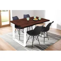 Sam Esstisch Baumkante Holz-Optik Nussbaum 120 x 80 U-Gestell