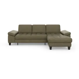 sit&more Ecksofa SIT & MORE "Westham L-Form", grün (olive), B:275cm H:88cm T:172cm, 100% Polyester, Sofas, Ecksofa, Recamiere, mit oder ohne Bettfunktion, Bettkasten, Füße wengefarben