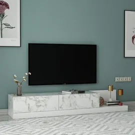 moebel17 Majör TV-Lowboard 180x30 cm Weiß Melamin