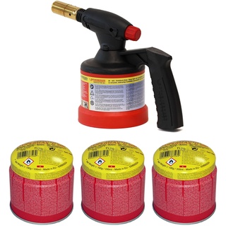 Rothenberger Industrial RoFlame Premium Lötlampe mit Piezo-Zündung 1.800 °C inkl. 3x C200 Kartusche 330 ml mit ILL System - 1500004632