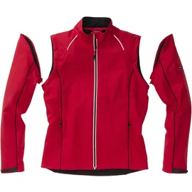 James & Nicholson Damen Softshelljacke mit abzippbaren Ärmeln - Farbe: rot, schwarz - Größe XXL