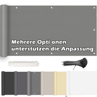 ROBAG Sichtschutz Balkon Balkon-sichtschutz, Balkon sichtschutz Ideen Wind- und UV-Schutz Wetterbeständiges und Pflegeleichtes, für den Gartenzaun oder Balkon, 60x400cm, Grau