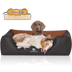 Knuffelwuff Tierbett Hundebett Rough Road, Orthopädisch braun|rot 75 cm x 105 cm