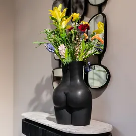 Kare Vase Donna schwarz, 40cm