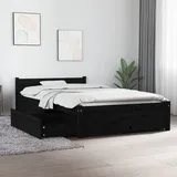 vidaXL Bett mit Schubladen Schwarz Eiche 180x200 cm Holzwerkstoff