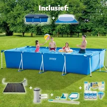 Intex Pool mit rechteckigem Rahmen 450 x 220 x 84 cm mit Zubehör – 2827397 Blau No Size