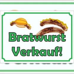 Bratwurst Werbeaufkleber Aufkleber A4 (210x297mm)