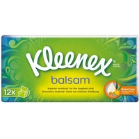 Kleenex Balsam Taschentücher, 4-lagig, Ideal bei Erkältungen und Allergien, 16 x 12 Packungen à 9 Tücher, Vorratspackung