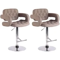 CLP 2er Set Barhocker Dublin Mit Stoff-Bezug I Höhenverstellbar