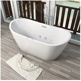 AcquaVapore Freistehende Badewanne Wanne F23 180cm Whirlpool Luft & Wasser mit Armatur AF04