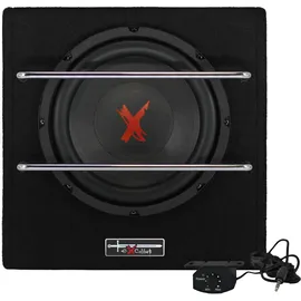 Excalibur X801BA, 8 Zoll Aktiver Auto Subwoofer, Integrierter Verstärker, Untersitz-Bassbox mit Class-AB Technologie, Hoch-/Niederpegel Eingänge, Auto Turn-On und Fernbedienung für den Fahrzeugeinsatz