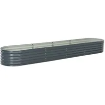 vidaXL Garten-Hochbeet verzinkter Stahl 400 x 80 x 44 cm Grau 