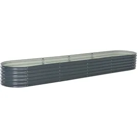 vidaXL Garten-Hochbeet verzinkter Stahl 400 x 80 x 44 cm Grau 