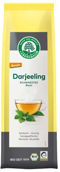 Lebensbaum Darjeeling Blatt Schwarztee lose demeter 75g