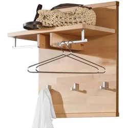 Wandgarderobe mit Hutablage Kernbuche Massivholz