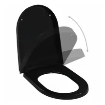 vidaXL Toilettensitz mit Absenkautomatik Schwarz
