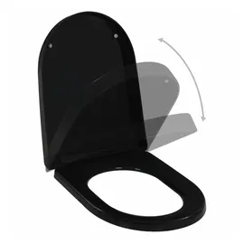 vidaXL Toilettensitz mit Absenkautomatik Schwarz