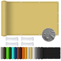 Sonnensegel Rechteckig 1.2 x 4 m Rechteckig Wasserdicht UV Schutz Garten Outdoor Sonnensegel inkl Befestigungsseile für Balkon Garten Terrasse, Creme Farben