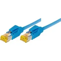 TecLines Patchkabel S/FTP, PiMF, Cat 6a, blau, 1,0 m Für 10 Gigabit/s, halogenfrei, mit Leoni-Kabel und Hirosesteckern TM31