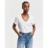 GANT Reg Shield Kurzarm-T-Shirt Mit V-ausschnitt White XS