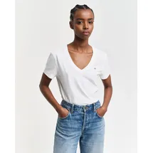 GANT Reg Shield Kurzarm-T-Shirt Mit V-ausschnitt White XS
