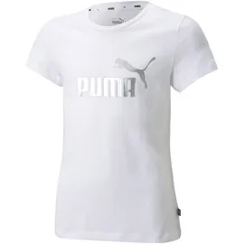 Puma Ess+ Metallic Logo T-Shirt Mädchen white 116