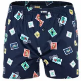 Happy Shorts Herren Webboxershorts - American Style, Baumwolle, gemustert Stamps L