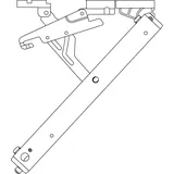 Hautau Öffnerschere mit Flügelbock für Holzfenster mit Euronut - Fl190 Universal-flügelbock, Alu silber eloxiert,