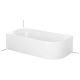 Bette Lux Oval IV Silhouette Eck-Badewanne 175x80x45cm, 2 Rückenschrägen, Einbau in Ecke links, 3425CERVS, Farbe: Weiß mit Antirutsch Sense