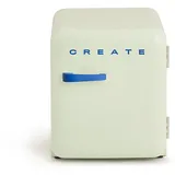 CREATE / RETRO FRIDGE 50 COBALT/Kühlschrank in Pastellgrün, Griff Kobaltblau / 85W, Minibar, eine Regalfläche, Retro-Design, 50cm, zwei Ablagen, 48L Fassungsvermögen, energiesparend, 50x44x49,8cm